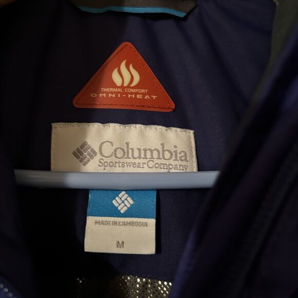 Columbia Jacket Cobalt Blue Omni Tech Waterproof Coat Womens Medium Ski Winter - Picture 6 of 14